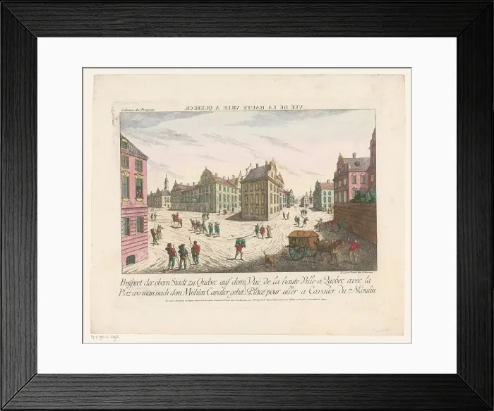 Framed Print : View of a suburb in Quebec, 1755-1779. Creator: Franz Xavier Habermann Framed Print : View of a suburb in Quebec, 1755-1779. Creator: Franz Xavier Habermann