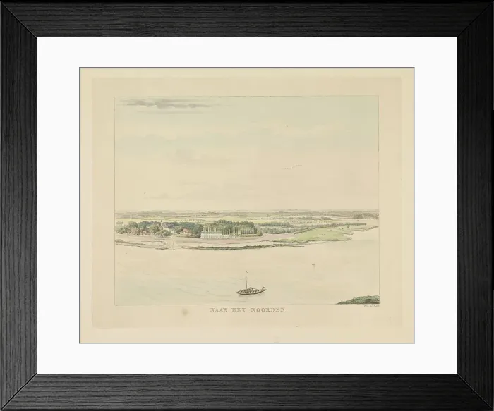 Framed Print : View of the Waal north of Nijmegen, 1815-1824. Creator: Derk Anthony van de Wart Framed Print : View of the Waal north of Nijmegen, 1815-1824. Creator: Derk Anthony van de Wart