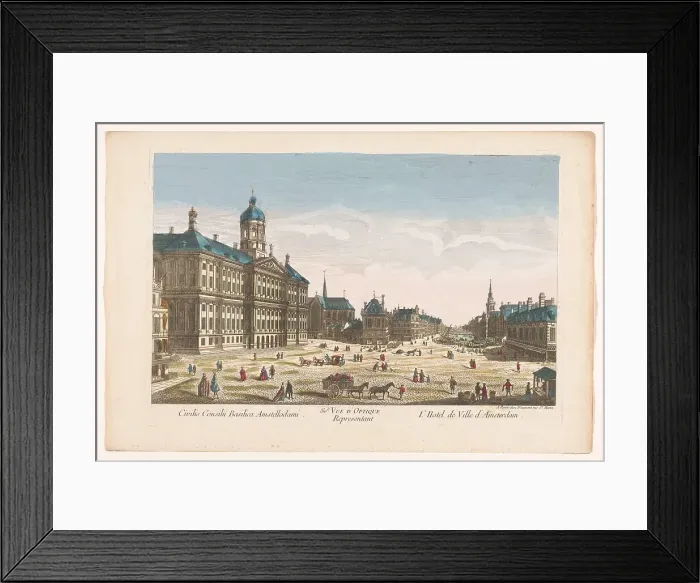 Framed Print : View of the Town Hall and the Dam in Amsterdam, 1745-1775. Creator: Unknown Framed Print : View of the Town Hall and the Dam in Amsterdam, 1745-1775. Creator: Unknown