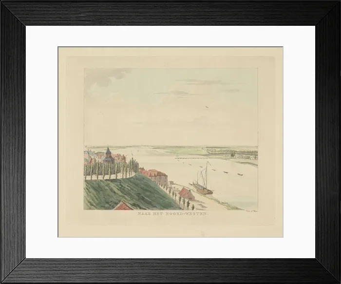 Framed Print : View of the Valkhof and the Waal northwest of Nijmegen, 1815-1824. Creator: Derk Anthony van de Wart Framed Print : View of the Valkhof and the Waal northwest of Nijmegen, 1815-1824. Creator: Derk Anthony van de Wart