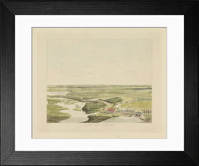 Framed Print : View of the landscape east of Nijmegen, 1815-1824. Creator: Derk Anthony van de Wart