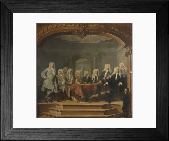 Framed Print : Patrons of the Aalmoezeniersweeshuis Orphanage in Amsterdam, 1729, 1729. Creator: Cornelis Troost Framed Print : Patrons of the Aalmoezeniersweeshuis Orphanage in Amsterdam, 1729, 1729. Creator: Cornelis Troost