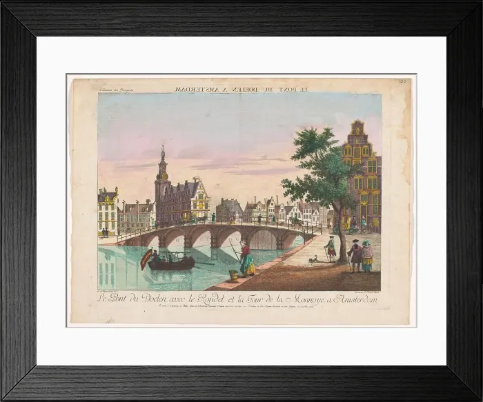 Framed Print : View of the Doelen Bridge over the Amstel in Amsterdam, 1755-1779. Creator: Johann Friedrich Leizelt Framed Print : View of the Doelen Bridge over the Amstel in Amsterdam, 1755-1779. Creator: Johann Friedrich Leizelt