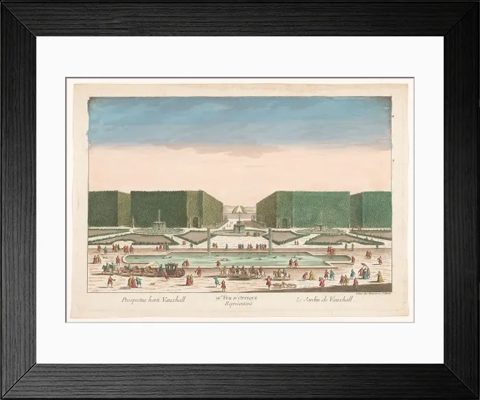 Framed Print : View of Vauxhall Gardens in London, 1745-1775. Creator: Unknown Framed Print : View of Vauxhall Gardens in London, 1745-1775. Creator: Unknown