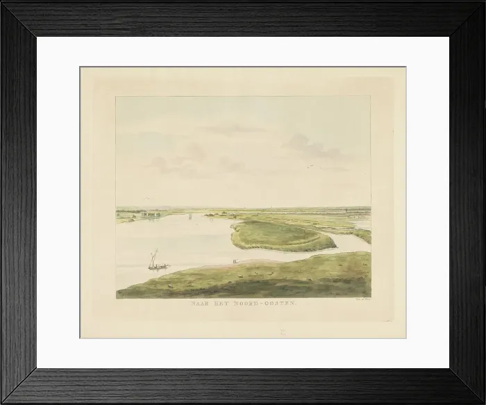 Framed Print : View of the Waal northeast of Nijmegen, 1815-1824. Creator: Derk Anthony van de Wart Framed Print : View of the Waal northeast of Nijmegen, 1815-1824. Creator: Derk Anthony van de Wart