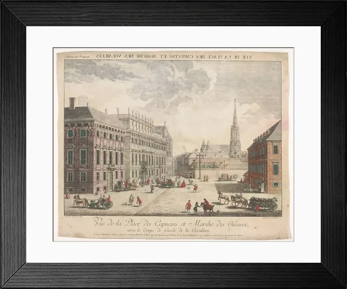 Framed Print : View of the Stadtpalais Liechtenstein on a square in Vienna, 1755-1779. Creator: Johann Sigrist Framed Print : View of the Stadtpalais Liechtenstein on a square in Vienna, 1755-1779. Creator: Johann Sigrist