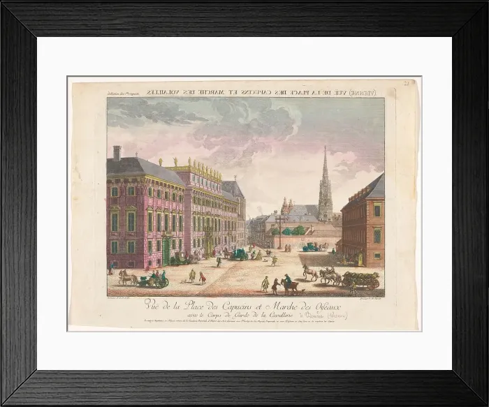 Framed Print : View of the Stadtpalais Liechtenstein on a square in Vienna, 1755-1779. Creator: Johann Sigrist Framed Print : View of the Stadtpalais Liechtenstein on a square in Vienna, 1755-1779. Creator: Johann Sigrist