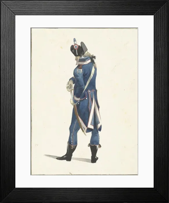 Framed Print : Soldier who pulls his saber, 1758-1805. Creator: Dirk Langendijk Framed Print : Soldier who pulls his saber, 1758-1805. Creator: Dirk Langendijk