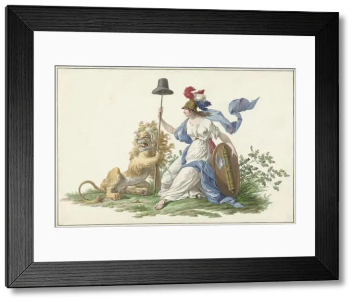 Framed Print : Desing for the flag of the Batavian Navy, 1796, (1796). Creator: Dirk Langendijk Framed Print : Desing for the flag of the Batavian Navy, 1796, (1796). Creator: Dirk Langendijk
