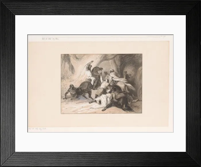 Framed Print : Willem met De Hoorn, Count of Orange, fights the Moors, 1827-1861. Creator: Dominicus Anthonius Peduzzi Framed Print : Willem met De Hoorn, Count of Orange, fights the Moors, 1827-1861. Creator: Dominicus Anthonius Peduzzi