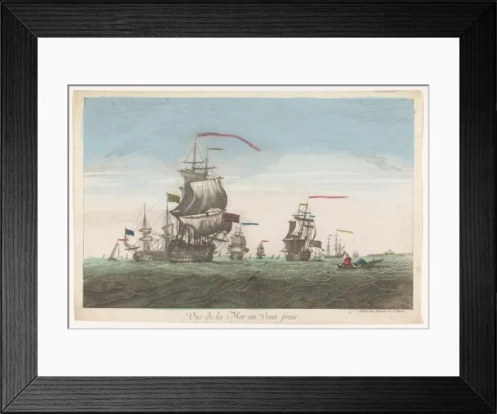 Framed Print : Seascape with ships and boats in the wind, 1745-1775. Creator: Unknown Framed Print : Seascape with ships and boats in the wind, 1745-1775. Creator: Unknown