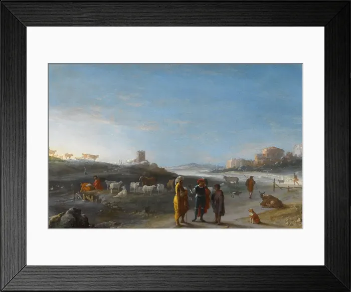 Framed Print : An Italianate Landscape with an Unidentified Subject from the Old Testament, c.1620-c.1627. Creator: Cornelis van Poelenburgh Framed Print : An Italianate Landscape with an Unidentified Subject from the Old Testament, c.1620-c.1627. Creator: Cornelis van Poelenburgh