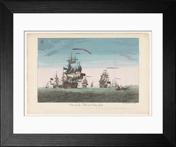 Framed Print : Seascape with ships and boats in the wind, 1745-1775. Creator: Unknown Framed Print : Seascape with ships and boats in the wind, 1745-1775. Creator: Unknown