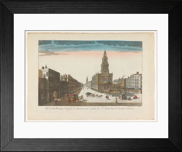 Framed Print : View of Somerset House and Saint Mary-le-Strand Church in London, 1745-1775. Creator: Unknown Framed Print : View of Somerset House and Saint Mary-le-Strand Church in London, 1745-1775. Creator: Unknown