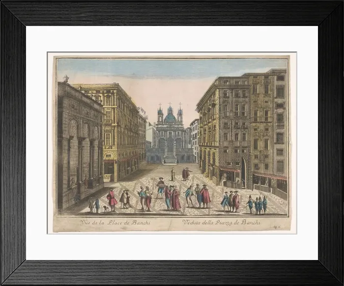 Framed Print : View of the Piazza Banchi in Genoa, 1700-1799. Creator: Unknown Framed Print : View of the Piazza Banchi in Genoa, 1700-1799. Creator: Unknown