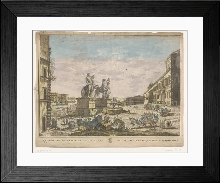 Framed Print : View of the Piazza del Quirinal in Rome, 1700-1799. Creator: Unknown Framed Print : View of the Piazza del Quirinal in Rome, 1700-1799. Creator: Unknown