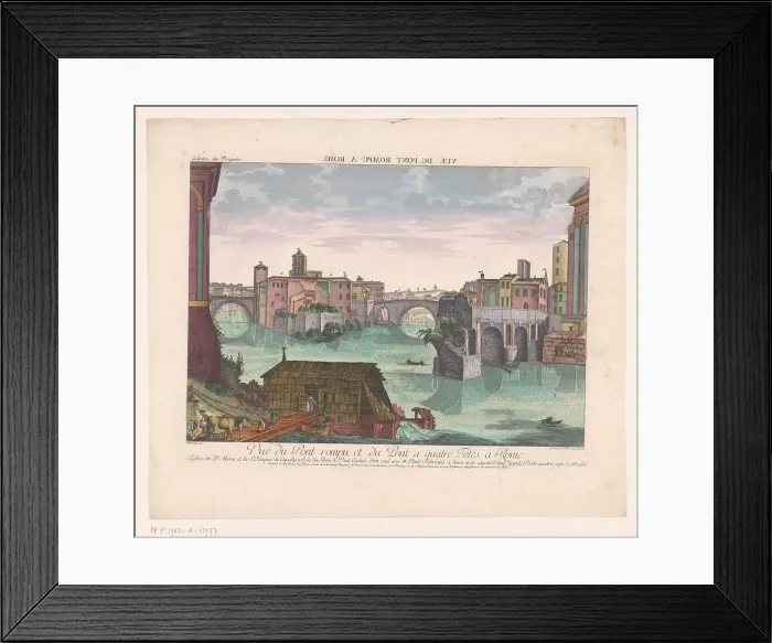 Framed Print : View of the Tiber Island in Rome, 1755-1779. Creator: Balthasar Friedrich Leizelt Framed Print : View of the Tiber Island in Rome, 1755-1779. Creator: Balthasar Friedrich Leizelt