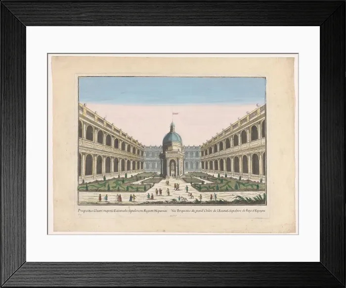 Framed Print : Perspective view of the Great Cloister of the Escorial Tomb of the Kings of Spain, 1700-1799. Creator: Unknown Framed Print : Perspective view of the Great Cloister of the Escorial Tomb of the Kings of Spain, 1700-1799. Creator: Unknown
