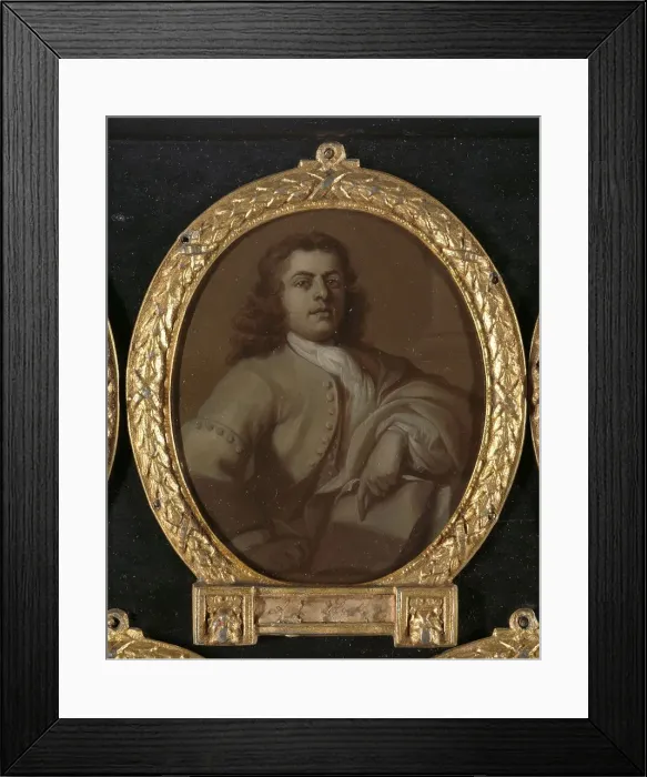Framed Print : Portrait of Adriaan van der Vliet (1707-77), Poet in Rotterdam, 1732-1771. Creator: Dionys van Nijmegen Framed Print : Portrait of Adriaan van der Vliet (1707-77), Poet in Rotterdam, 1732-1771. Creator: Dionys van Nijmegen