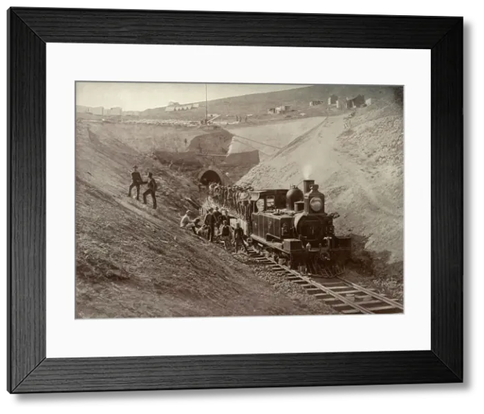 Framed Print : Laing's Nek Tunnel, c1900. Creator: N. P. Edwards