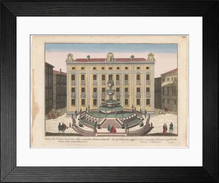 Framed Print : View of the Palazzo Senatorio in Palermo, 1700-1799. Creator: Unknown Framed Print : View of the Palazzo Senatorio in Palermo, 1700-1799. Creator: Unknown