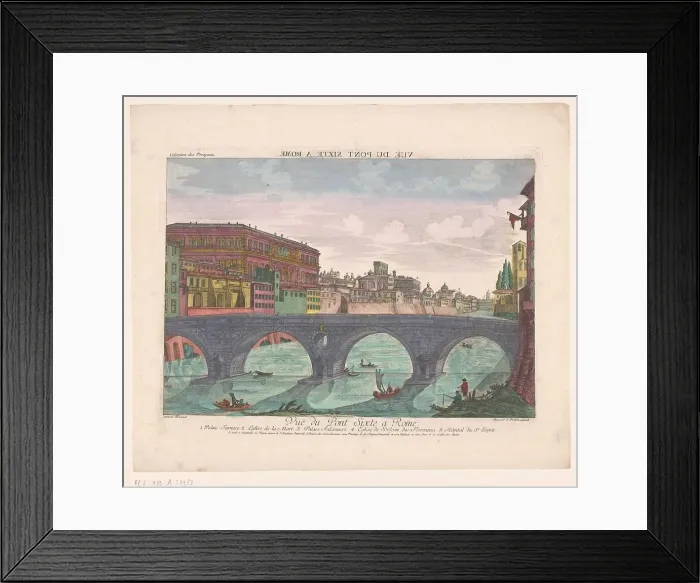 Framed Print : View of the Ponte Sisto in Rome, 1755-1779. Creator: Kaiserlich Franziskische Akademie Framed Print : View of the Ponte Sisto in Rome, 1755-1779. Creator: Kaiserlich Franziskische Akademie