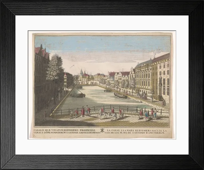 Framed Print : View of the Kloveniersburgwal and the Waag on the Nieuwmarkt in Amsterdam, 1700-1799. Creator: Unknown Framed Print : View of the Kloveniersburgwal and the Waag on the Nieuwmarkt in Amsterdam, 1700-1799. Creator: Unknown