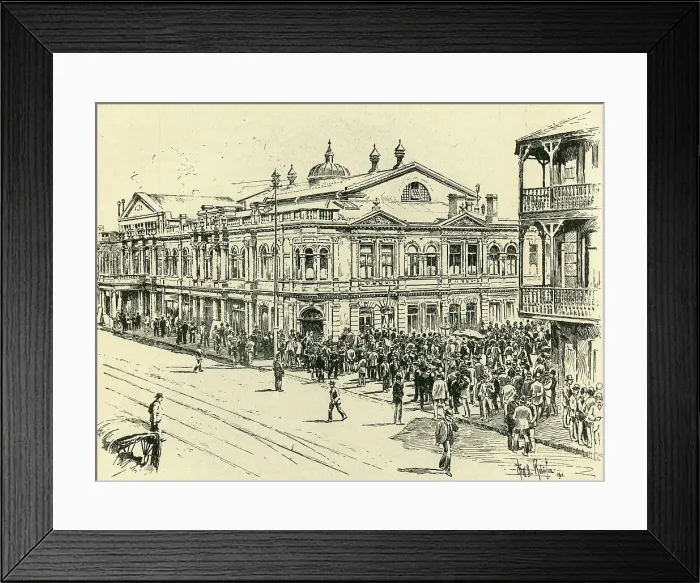 Framed Print : The Stock Exchange, Johannesburg, 1901.. Creator: Will B. Robinson Framed Print : The Stock Exchange, Johannesburg, 1901.. Creator: Will B. Robinson
