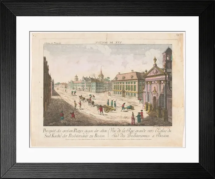 Framed Print : View of the South Presbyterian Church in Boston, 1755-1779. Creator: Franz Xavier Habermann Framed Print : View of the South Presbyterian Church in Boston, 1755-1779. Creator: Franz Xavier Habermann