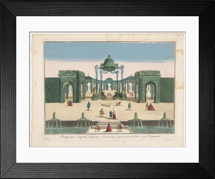 Framed Print : View of the Pergola and the fountains of a garden of the king of Denmark, 1700-1799. Creator: Unknown Framed Print : View of the Pergola and the fountains of a garden of the king of Denmark, 1700-1799. Creator: Unknown