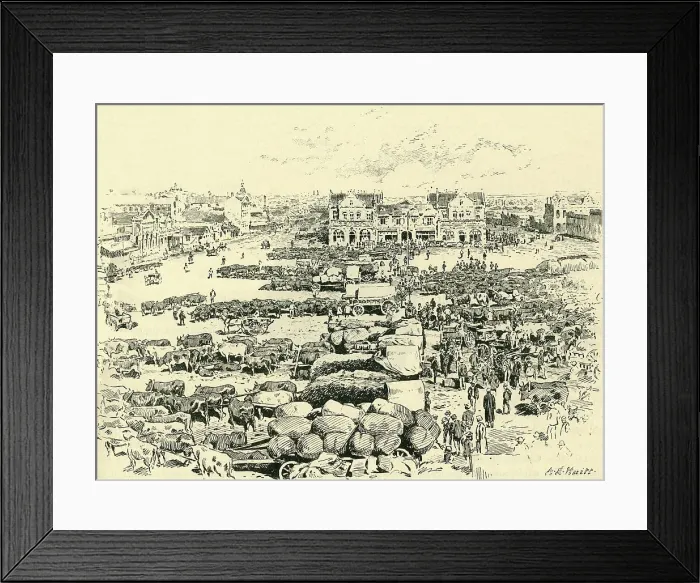 Framed Print : Morning Market, Johannesburg, c1900. Creator: A.E. Huitt Framed Print : Morning Market, Johannesburg, c1900. Creator: A.E. Huitt