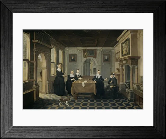 Framed Print : Five Ladies in an Interior, c.1630-c.1652. Creator: Dirck van Delen Framed Print : Five Ladies in an Interior, c.1630-c.1652. Creator: Dirck van Delen