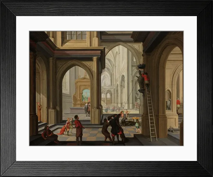 Framed Print : Iconoclasm in a Church, 1630. Creator: Dirck van Delen Framed Print : Iconoclasm in a Church, 1630. Creator: Dirck van Delen