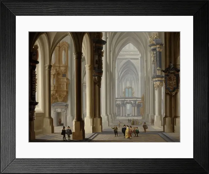 Framed Print : Interior of a Gothic Church, 1641. Creator: Dirck van Delen Framed Print : Interior of a Gothic Church, 1641. Creator: Dirck van Delen