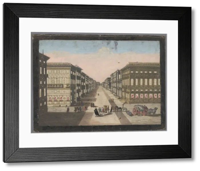 Framed Print : View of the Strada Nuova in Genoa, 1700-1799. Creator: Unknown Framed Print : View of the Strada Nuova in Genoa, 1700-1799. Creator: Unknown