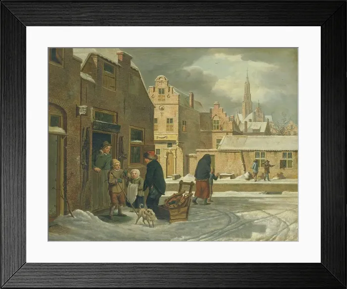 Framed Print : City View in the Winter, 1790-1813. Creator: Dirk Jan van der Laan Framed Print : City View in the Winter, 1790-1813. Creator: Dirk Jan van der Laan