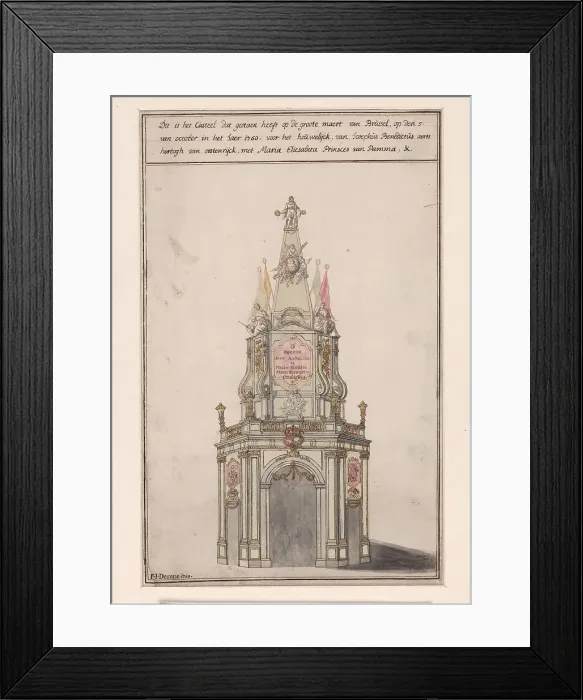 Framed Print : The Castle in Brussels...marriage of Joseph II and Maria Isabella van Parma, 1760, (1760). Creator: Ferdinandus Josephus de Rons Framed Print : The Castle in Brussels...marriage of Joseph II and Maria Isabella van Parma, 1760, (1760). Creator: Ferdinandus Josephus de Rons