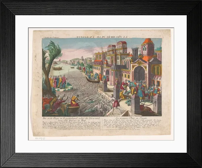 Framed Print : The first plague of Egypt, 1755-1779. Creator: Monogrammist BF Framed Print : The first plague of Egypt, 1755-1779. Creator: Monogrammist BF