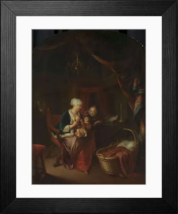 Framed Print : A Mother giving her Child the Breast, 1660-1676. Creator: Domenicus van Tol Framed Print : A Mother giving her Child the Breast, 1660-1676. Creator: Domenicus van Tol