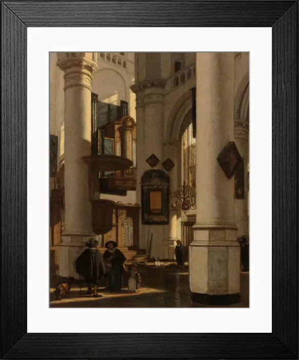 Framed Print : Interior of a Protestant, Gothic Church, with a Gravedigger in the Choir, 1669. Creator: Emanuel de Witte Framed Print : Interior of a Protestant, Gothic Church, with a Gravedigger in the Choir, 1669. Creator: Emanuel de Witte