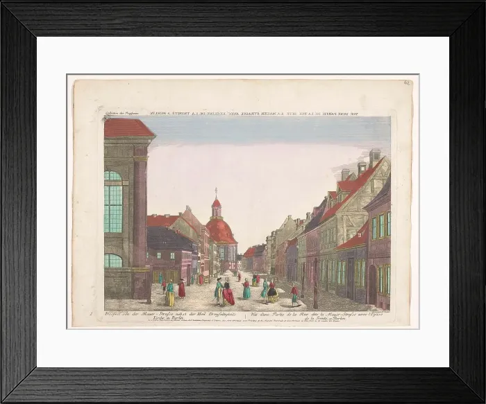 Framed Print : View of the Mauerstrasse and the Trinity Church in Berlin, 1755-1779. Creator: Johann Anton Riedel Framed Print : View of the Mauerstrasse and the Trinity Church in Berlin, 1755-1779. Creator: Johann Anton Riedel