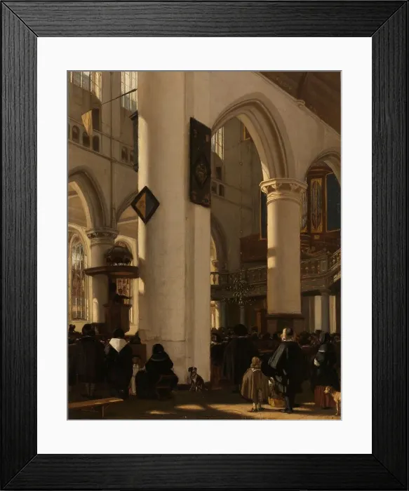 Framed Print : Interior of a Protestant, Gothic Church during a Service, 1669. Creator: Emanuel de Witte Framed Print : Interior of a Protestant, Gothic Church during a Service, 1669. Creator: Emanuel de Witte