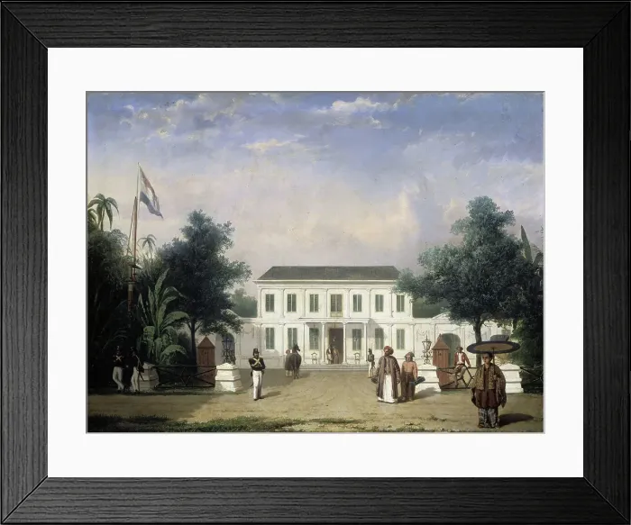 Framed Print : House on the Rijswijk, Batavia (Jalan Veteran), 1835-1845. Creator: Ernest Alfred Hardouin Framed Print : House on the Rijswijk, Batavia (Jalan Veteran), 1835-1845. Creator: Ernest Alfred Hardouin