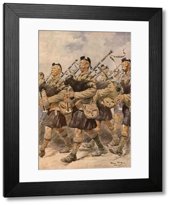 Framed Print : Les joueurs de cornemuse du Sutherland Highlanders, 1915. Creator: Georges Bertin Scott. Les joueurs de cornemuse du Sutherland Highlanders, 1915. Creator: Georges Bertin Scott Framed Print : Les joueurs de cornemuse du Sutherland Highlanders, 1915. Creator: Georges Bertin Scott. Les joueurs de cornemuse du Sutherland Highlanders, 1915. Creator: Georges Bertin Scott