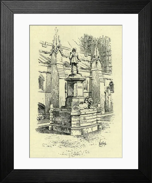 Framed Print : The New Statue of Cromwell in Front of Westminster Hall, c1900. Creator: Will B. Robinson Framed Print : The New Statue of Cromwell in Front of Westminster Hall, c1900. Creator: Will B. Robinson