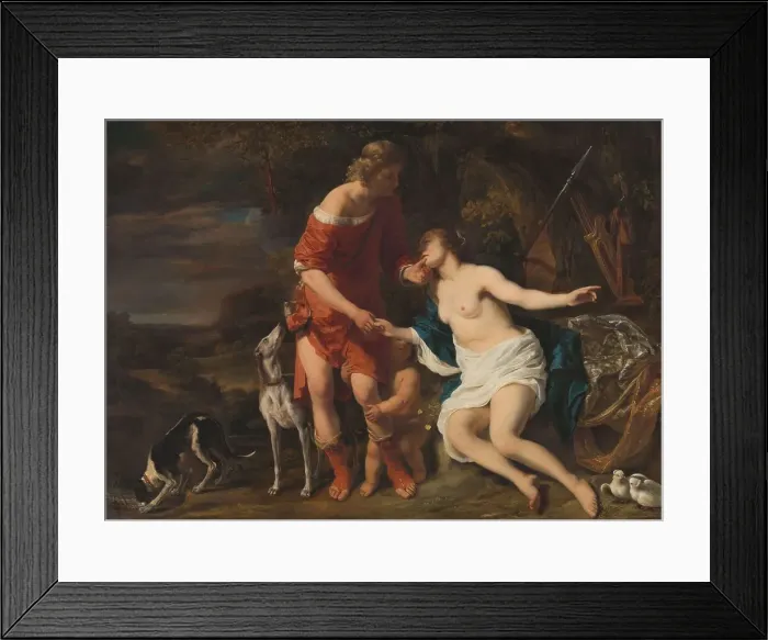 Framed Print : Venus and Adonis, c.1658. Creator: Ferdinand Bol Framed Print : Venus and Adonis, c.1658. Creator: Ferdinand Bol