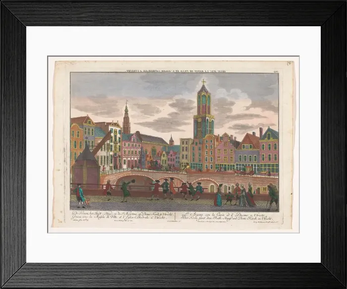 Framed Print : View of the Vismarkt in Utrecht, seen towards the town hall and the Dom tower, 1742-1801. Creator: Georg Gottfried Winckler Framed Print : View of the Vismarkt in Utrecht, seen towards the town hall and the Dom tower, 1742-1801. Creator: Georg Gottfried Winckler