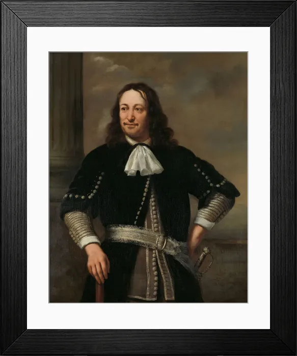 Framed Print : Portrait of a Naval Officer, probably Vice-Admiral Aert van Nes (1626-1693), 1667. Creator: Ferdinand Bol Framed Print : Portrait of a Naval Officer, probably Vice-Admiral Aert van Nes (1626-1693), 1667. Creator: Ferdinand Bol
