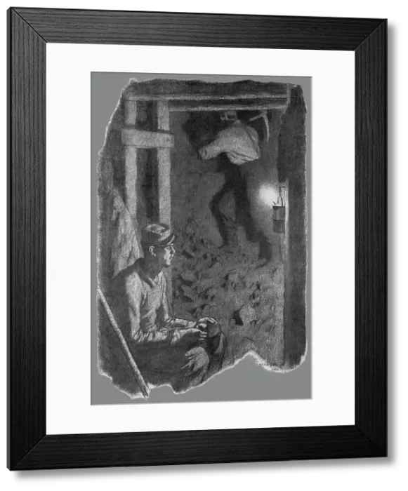 Framed Print : Les specialistes dans la bataille: Pionniers et Sapeurs; La vie souterraine: construction... 1916. Creator: Georges Leroux Framed Print : Les specialistes dans la bataille: Pionniers et Sapeurs; La vie souterraine: construction... 1916. Creator: Georges Leroux
