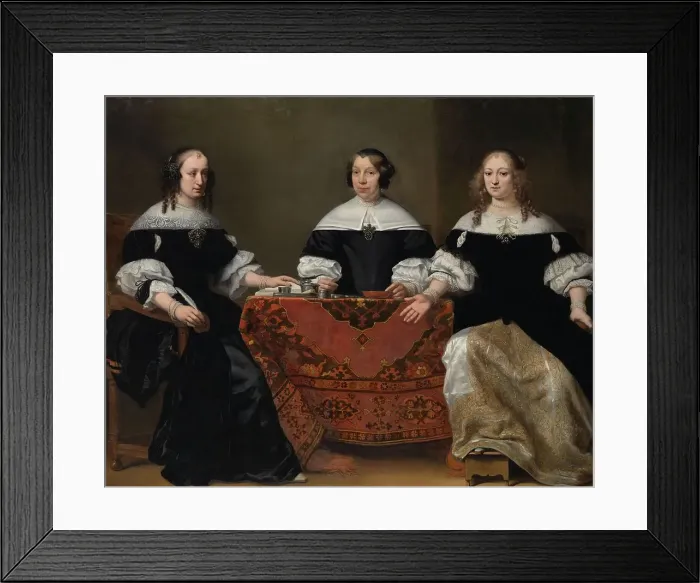 Framed Print : Portrait of the Three Patrons of the Leprozenhuis, Amsterdam, c.1668-c.1671. Creator: Ferdinand Bol Framed Print : Portrait of the Three Patrons of the Leprozenhuis, Amsterdam, c.1668-c.1671. Creator: Ferdinand Bol
